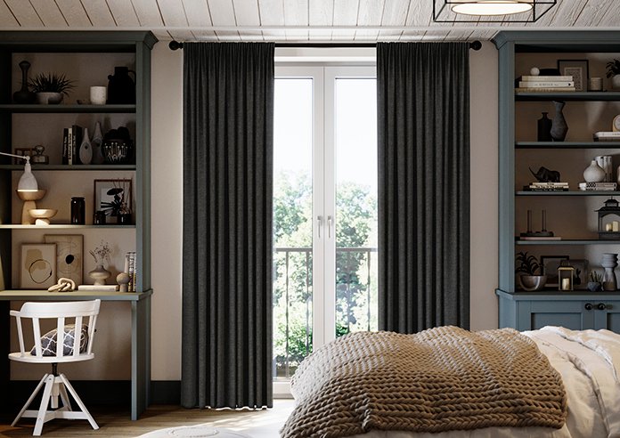 Hampshire (Blackout) Pencil Pleat Curtain Anthracite