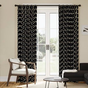 Orla Kiely Jumbo Linear Stem, Liquorice - Made to Measure Curtains