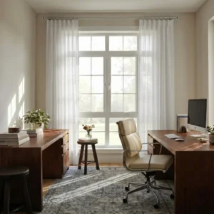REGAL Flame Retardant Sheer Curtain Pleated