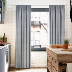 San Remo (Blackout), French Grey - Made to Measure Curtains
